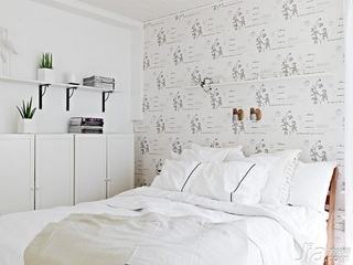 欧式风格二居室白色5-10万90平米卧室床效果图