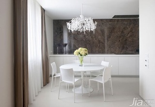 简约风格公寓白色富裕型餐厅餐桌效果图