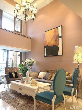欧式风格别墅时尚豪华型140平米以上客厅设计图纸