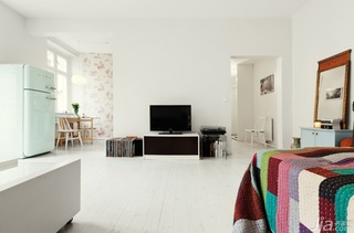 北欧风格公寓简洁白色经济型客厅装修