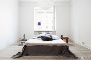 北欧风格公寓温馨白色经济型卧室床效果图