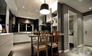 简约风格二居室富裕型100平米厨房吧台设计图纸