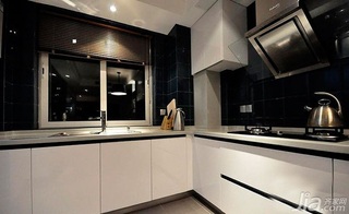 简约风格二居室时尚黑白富裕型100平米厨房橱柜效果图