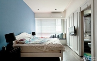 简约风格三居室蓝色经济型卧室装潢