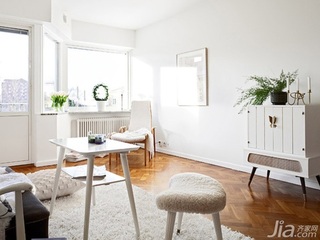 小户型浪漫白色50平米客厅装修图片