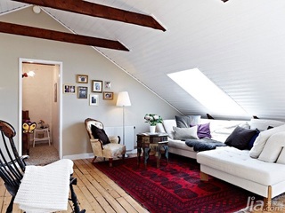北欧风格三居室白色富裕型客厅照片墙沙发效果图