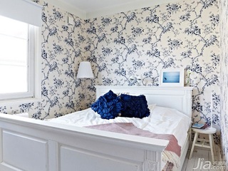 北欧风格三居室时尚富裕型卧室卧室背景墙床图片