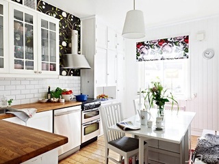 北欧风格三居室时尚白色富裕型厨房橱柜图片