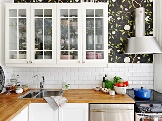北欧风格三居室时尚白色富裕型厨房橱柜设计图纸