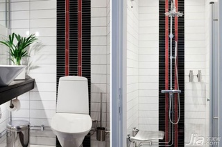 北欧风格公寓白色60平米卫生间设计图纸