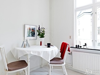 北欧风格小户型白色40平米餐桌效果图