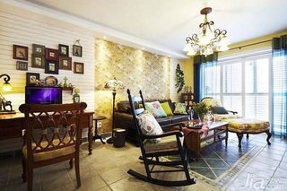 东南亚风格二居室时尚富裕型110平米客厅沙发背景墙沙发效果图