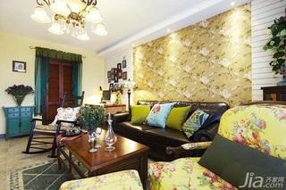 东南亚风格二居室实用富裕型110平米客厅沙发背景墙沙发图片