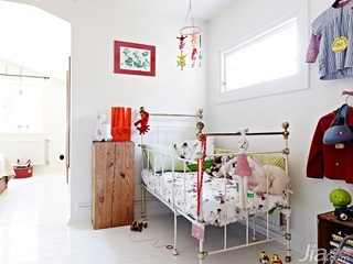 北欧风格二居室白色60平米儿童房儿童床效果图