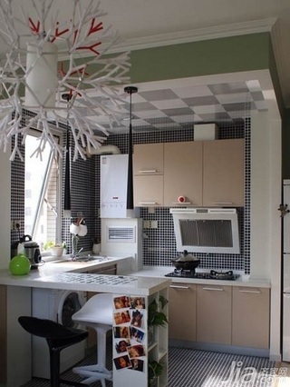 小户型白色40平米厨房吧台设计
