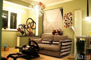 小户型绿色40平米客厅沙发图片