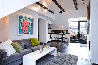 北欧风格一居室50平米客厅照片墙沙发图片