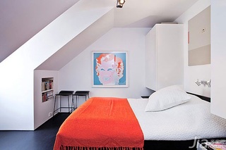 北欧风格一居室时尚50平米卧室卧室背景墙床图片