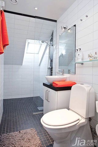 北欧风格一居室50平米卫生间洗手台图片