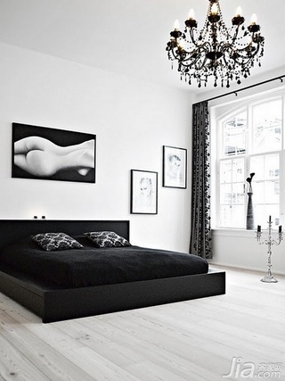 简约风格公寓白色70平米床图片