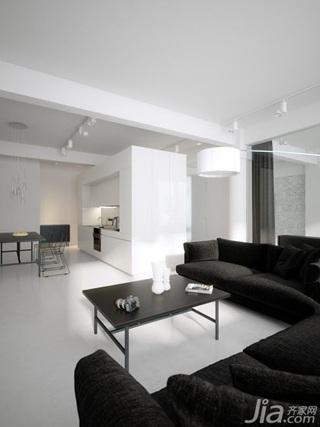 简约风格公寓黑色经济型客厅过道沙发效果图