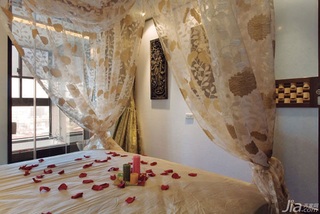 东南亚风格公寓梦幻110平米卧室卧室背景墙床效果图