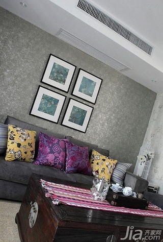 混搭风格二居室140平米以上客厅照片墙沙发图片