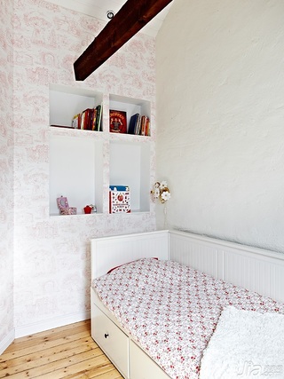 北欧风格复式时尚经济型90平米卧室床效果图