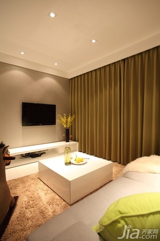 简约风格二居室富裕型90平米客厅窗帘图片