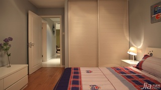 简约风格二居室可爱富裕型90平米儿童房衣柜安装图