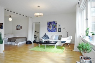北欧风格小户型简洁40平米客厅沙发效果图