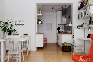 北欧风格小户型简洁白色50平米餐厅餐桌图片