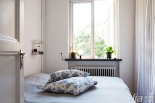 北欧风格小户型简洁白色50平米卧室床效果图