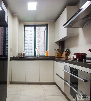 美式风格三居室白色富裕型厨房橱柜订做