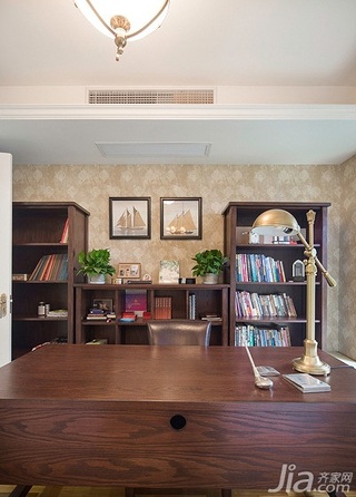 美式风格三居室富裕型书房书桌图片