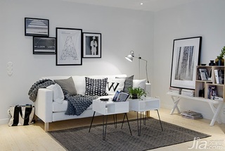 北欧风格小户型时尚50平米客厅沙发效果图