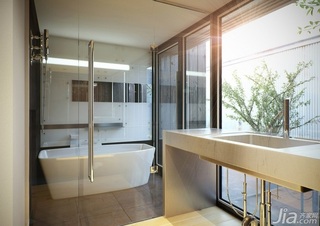 日式风格复式简洁经济型卫生间洗手台效果图