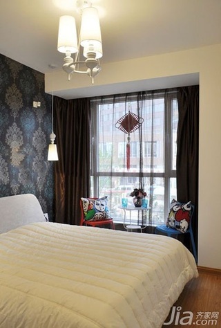 简约风格二居室70平米卧室卧室背景墙床图片
