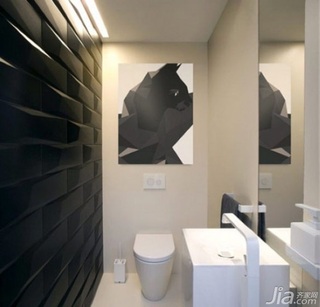 简约风格公寓时尚黑色60平米卫生间洗手台图片