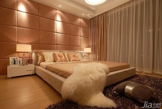 简欧风格二居室110平米床头软包床图片