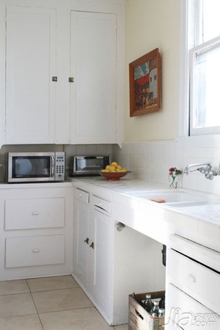 公寓白色经济型70平米厨房橱柜设计图