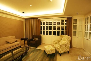 简约风格稳重暖色调15-20万130平米客厅沙发效果图