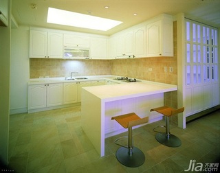 简约风格简洁白色15-20万130平米厨房吧台橱柜设计