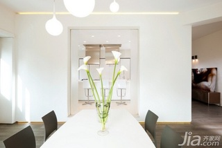 简约风格公寓小清新白色经济型餐厅餐厅背景墙餐桌图片