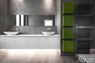 简约风格公寓时尚灰色经济型卫生间洗手台图片