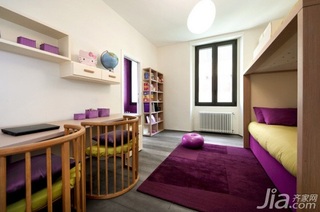 简约风格公寓温馨紫色经济型卧室床图片