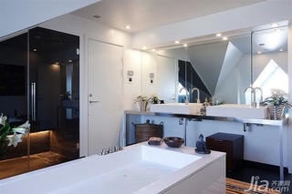 公寓简洁白色140平米以上卫生间洗手台图片