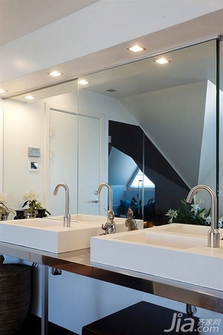 公寓简洁白色140平米以上卫生间洗手台效果图
