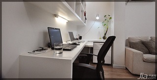 小户型简洁白色经济型40平米工作区书桌效果图