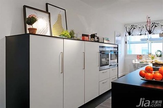 简约风格公寓白色80平米厨房橱柜设计图